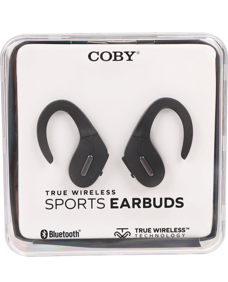 Coby True Wireless Sports Earbuds packaging on a white background