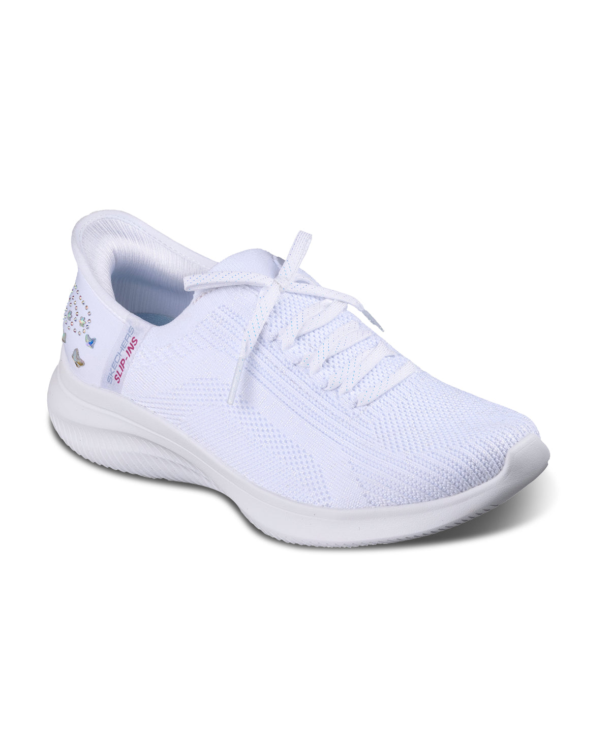White athletic shoe on a white background