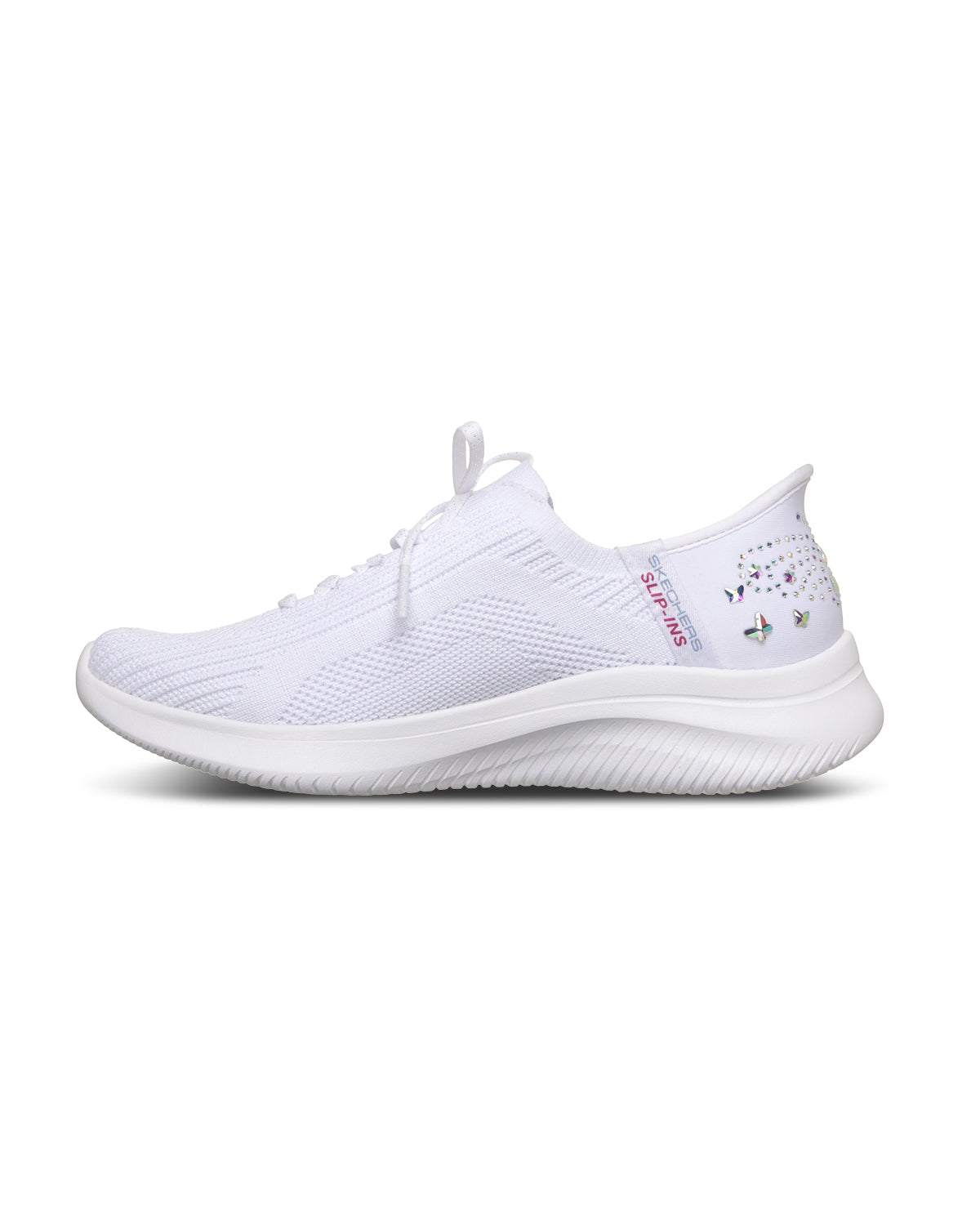 White athletic shoe on a white background