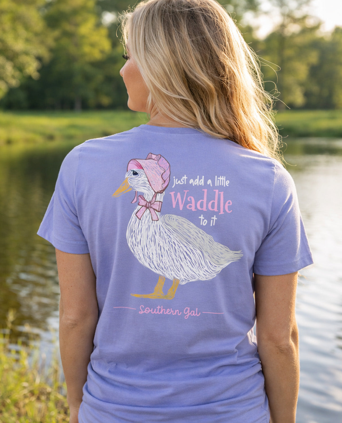 Southern Gal Waddle Short Sleeve Screen Tee Violet
