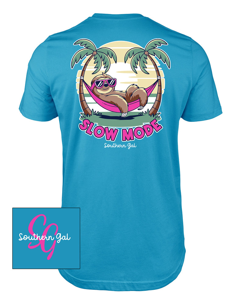 Southern Gal Slow Ride Short Sleeve Screen Tee Sapphire
