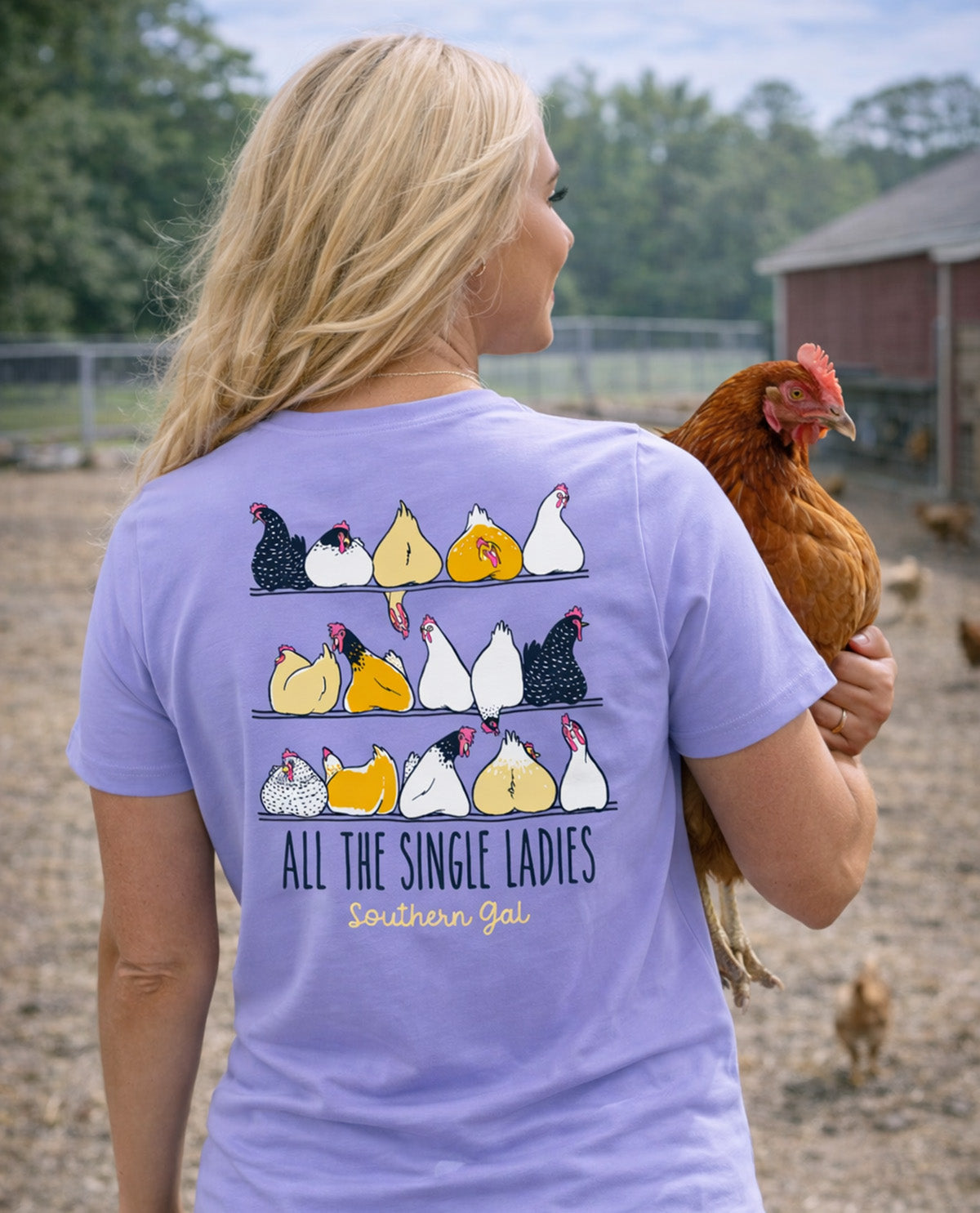 Southern Gal All The Single Ladies Short Sleeve Screen Tee Violet