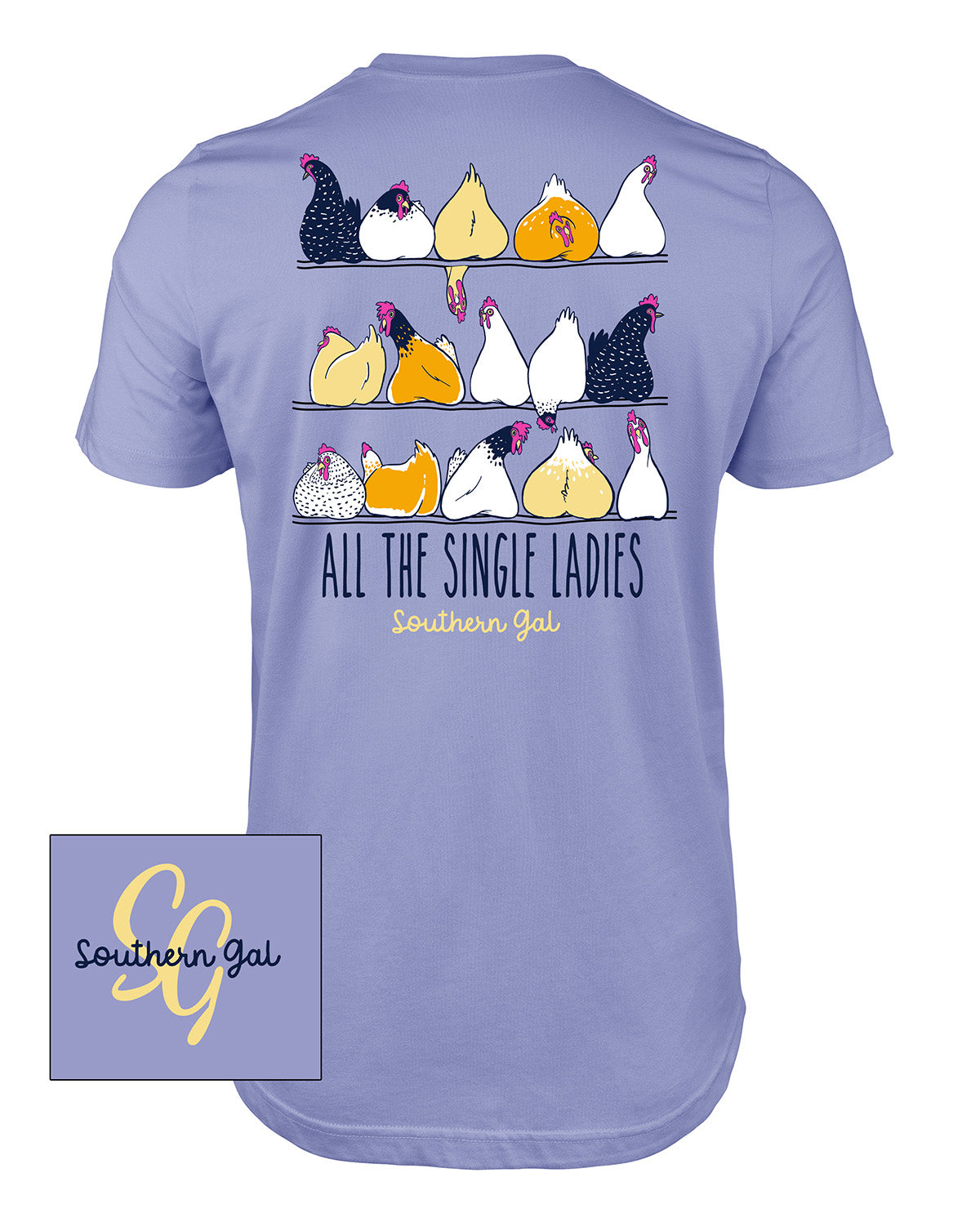 Southern Gal All The Single Ladies Short Sleeve Screen Tee Violet