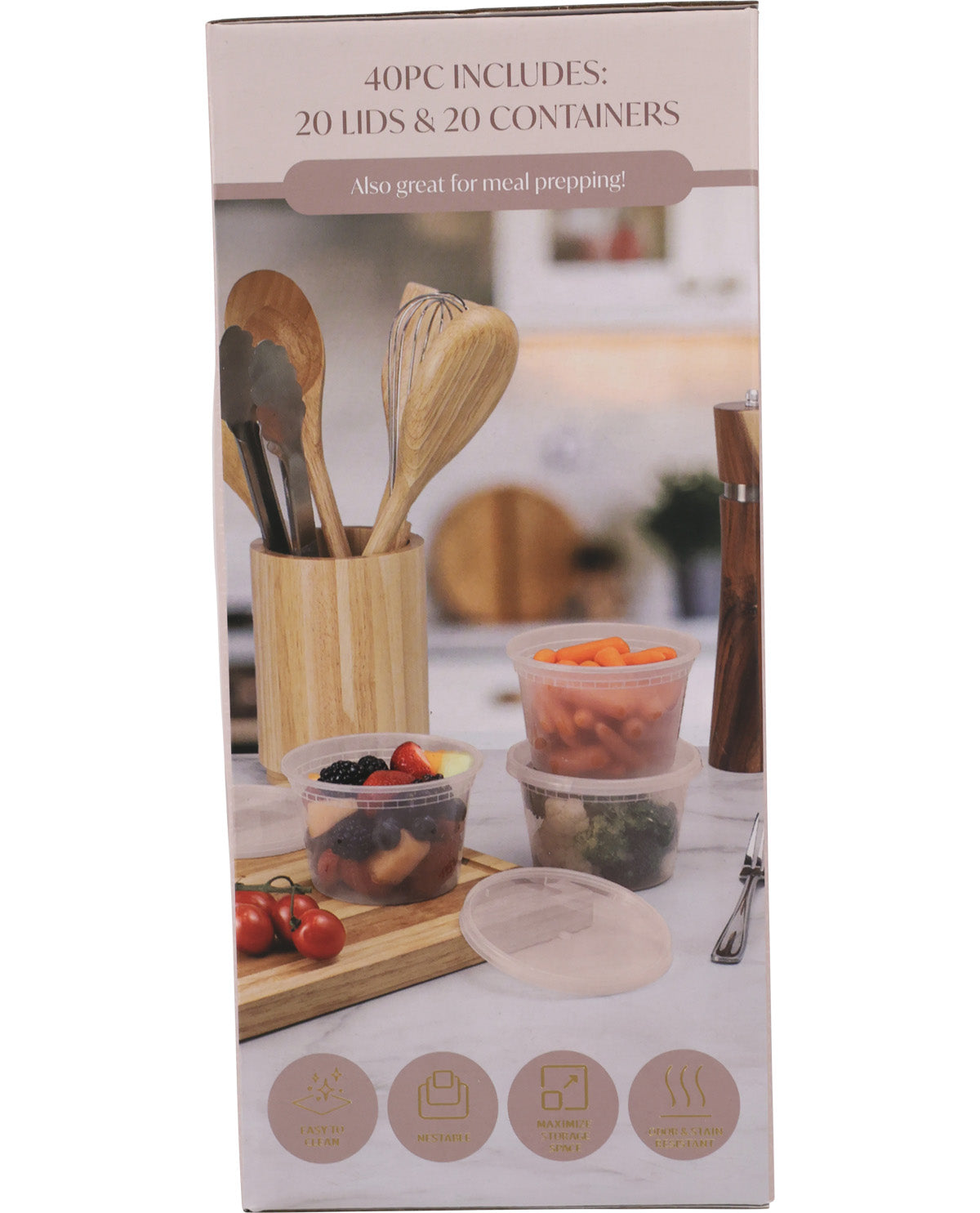 Gourmet Kitchen 40 Piece Food Containers - Moonbeam