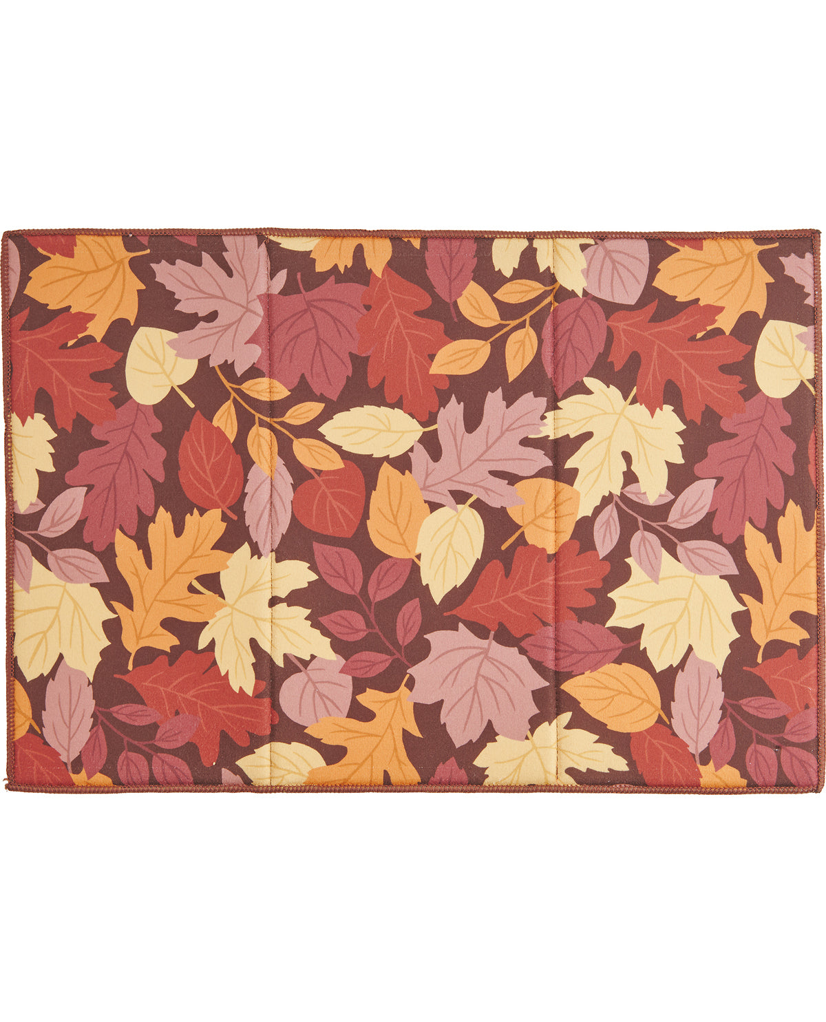 Rug with autumn leaf pattern on a white background
