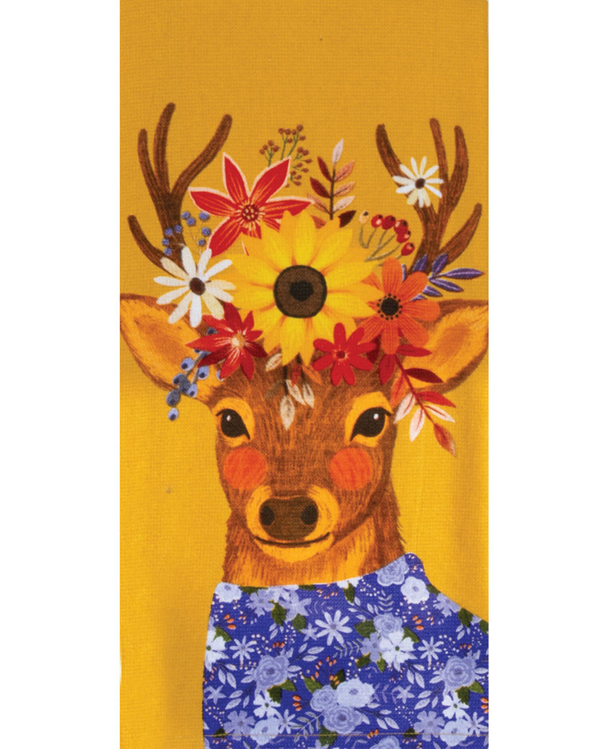 Kay Dee Designs Fall Flower Deer Kitchen Towel