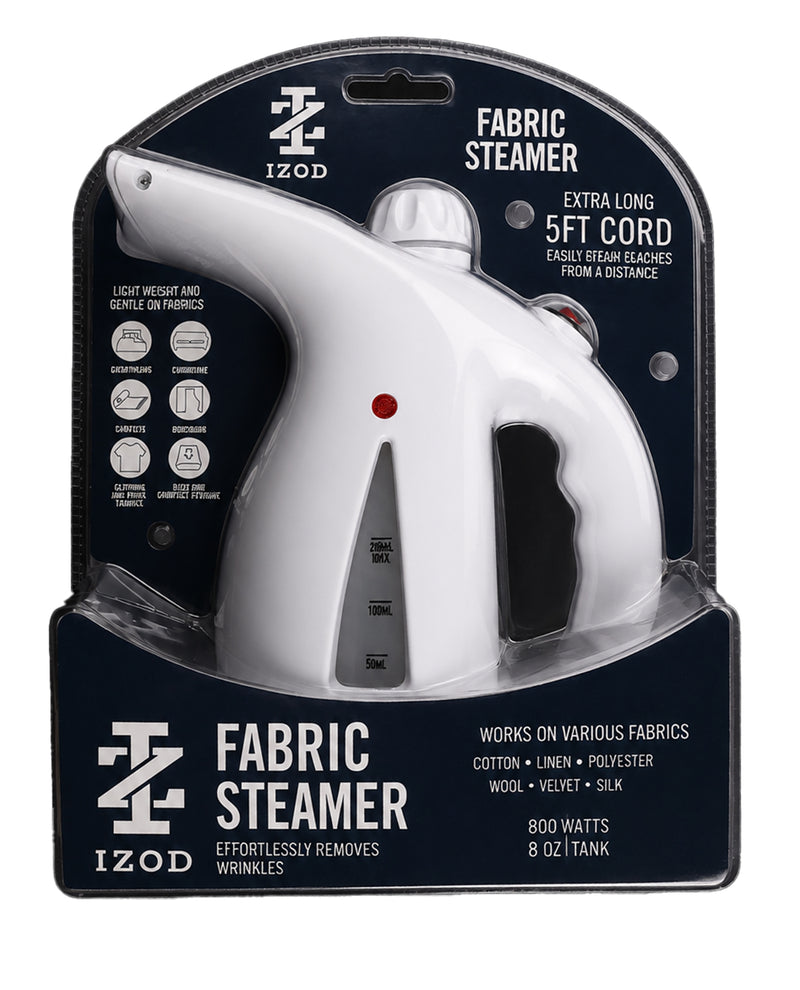 Fabric steamer in packaging with IZOD branding