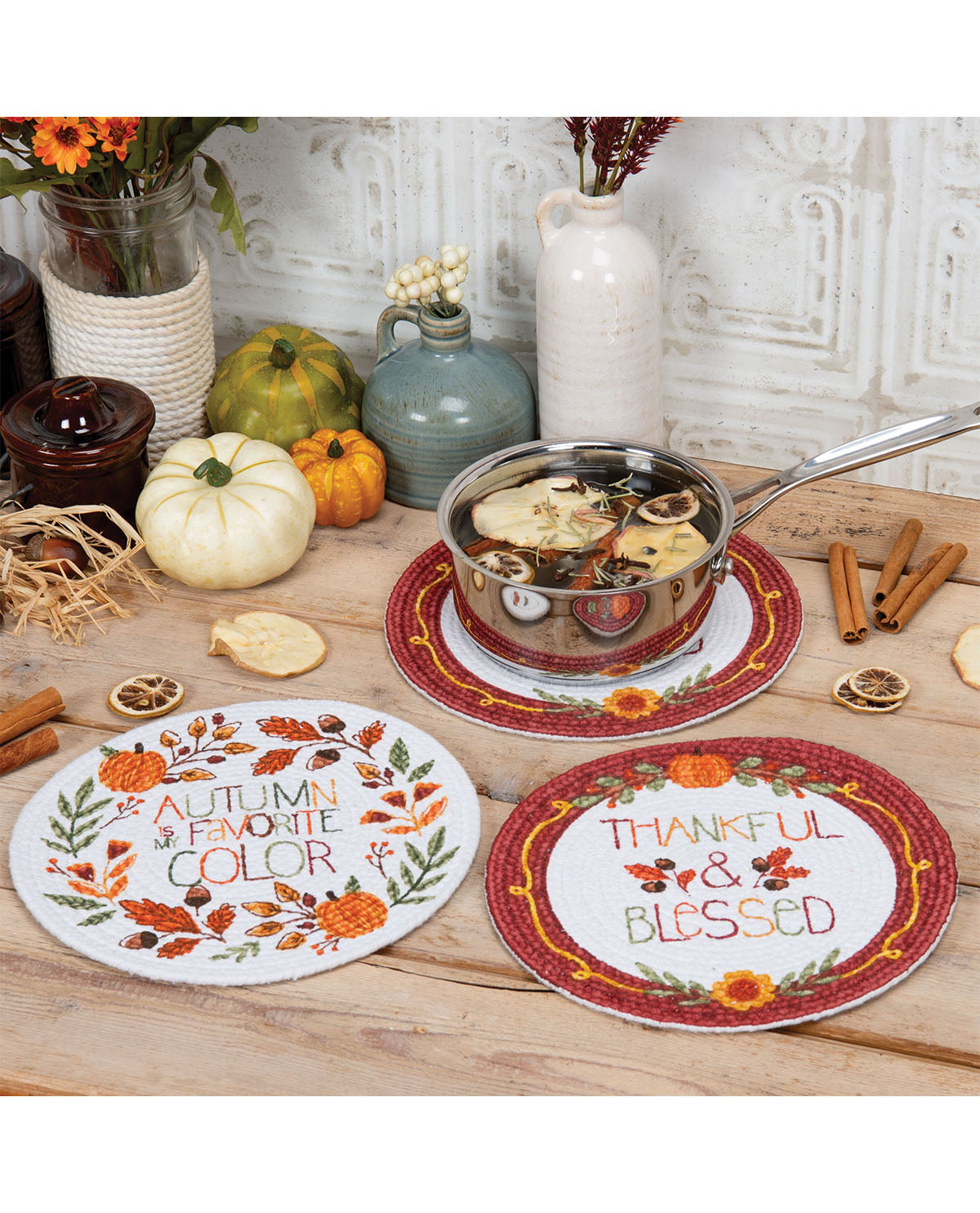 Kay Dee Designs Autumn Spice 9" Trivets Asst 2 Pack