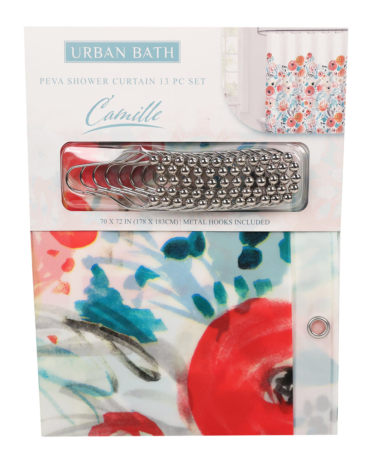 Floral 13pc Shower Curtain Set