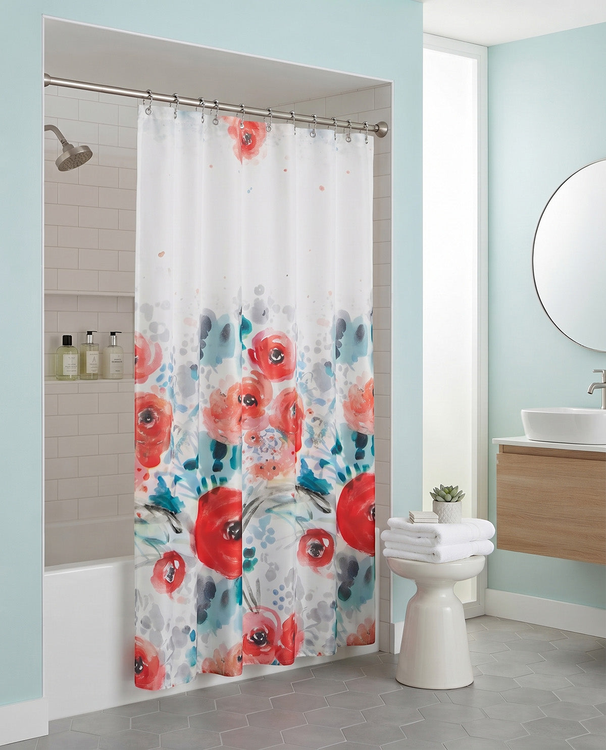 Floral 13pc Shower Curtain Set