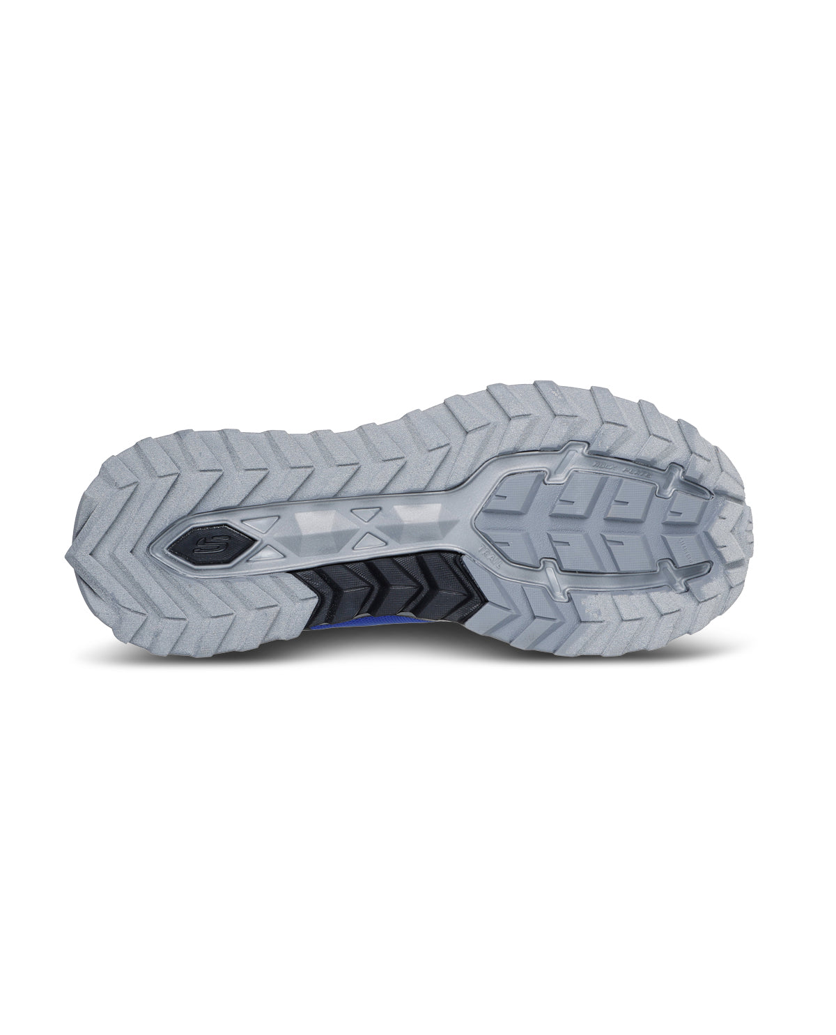 Close-up of a shoe sole with tread pattern on a white background