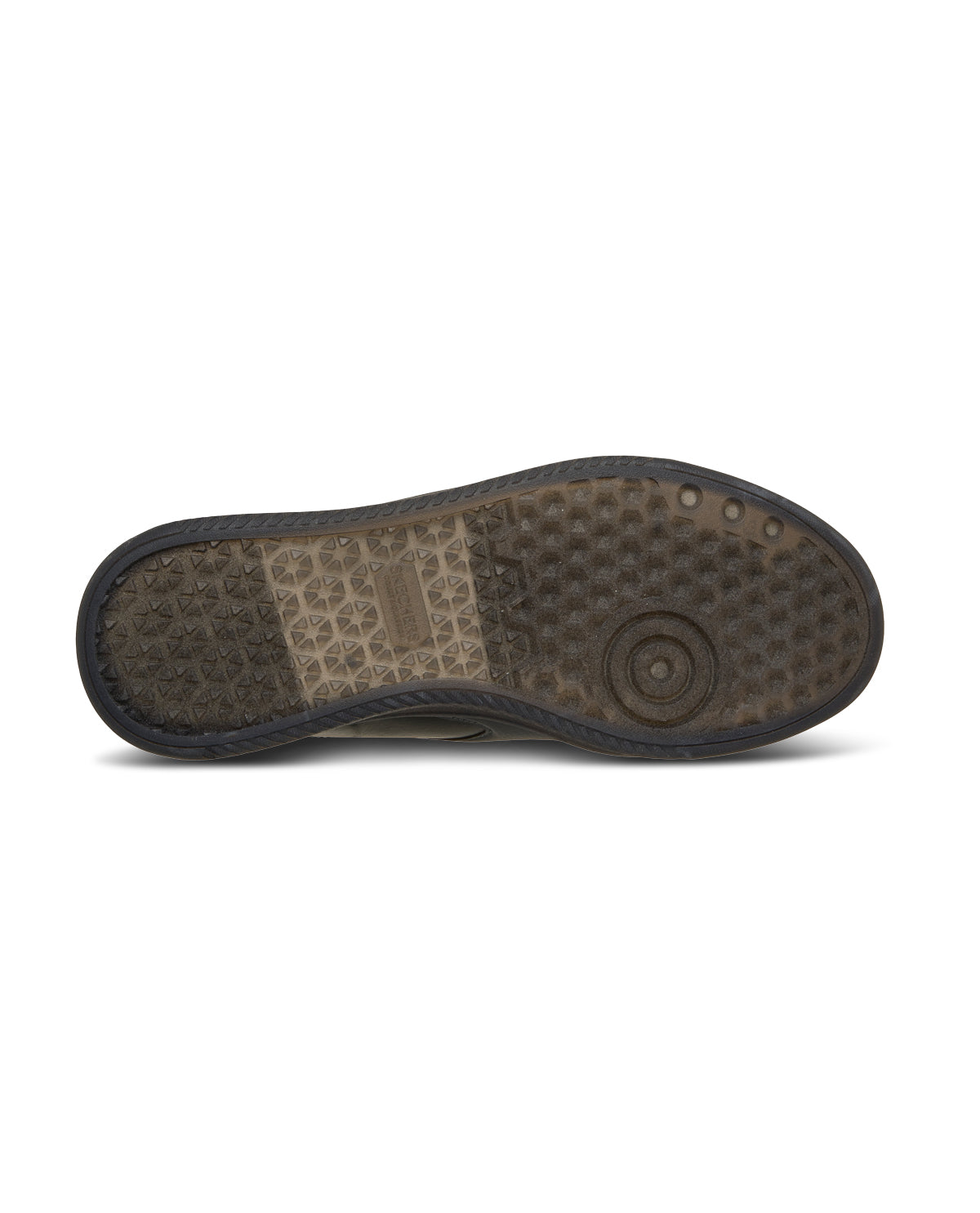 Brown shoe sole with patterned design on a white background