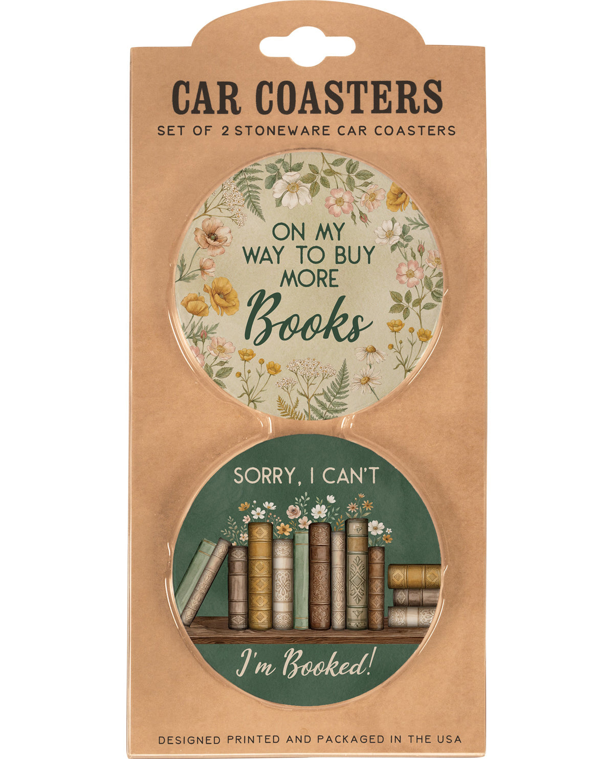 Carson 2 Piece Books Car Coasters