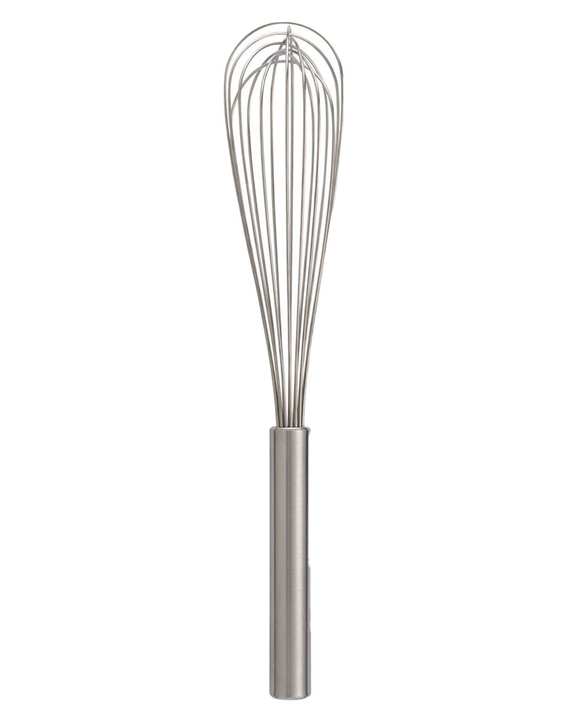 Metal whisk on a white background