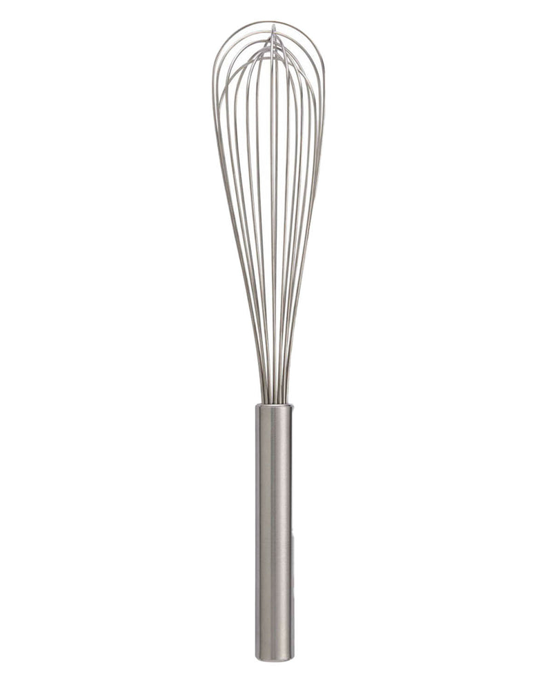 Metal whisk on a white background
