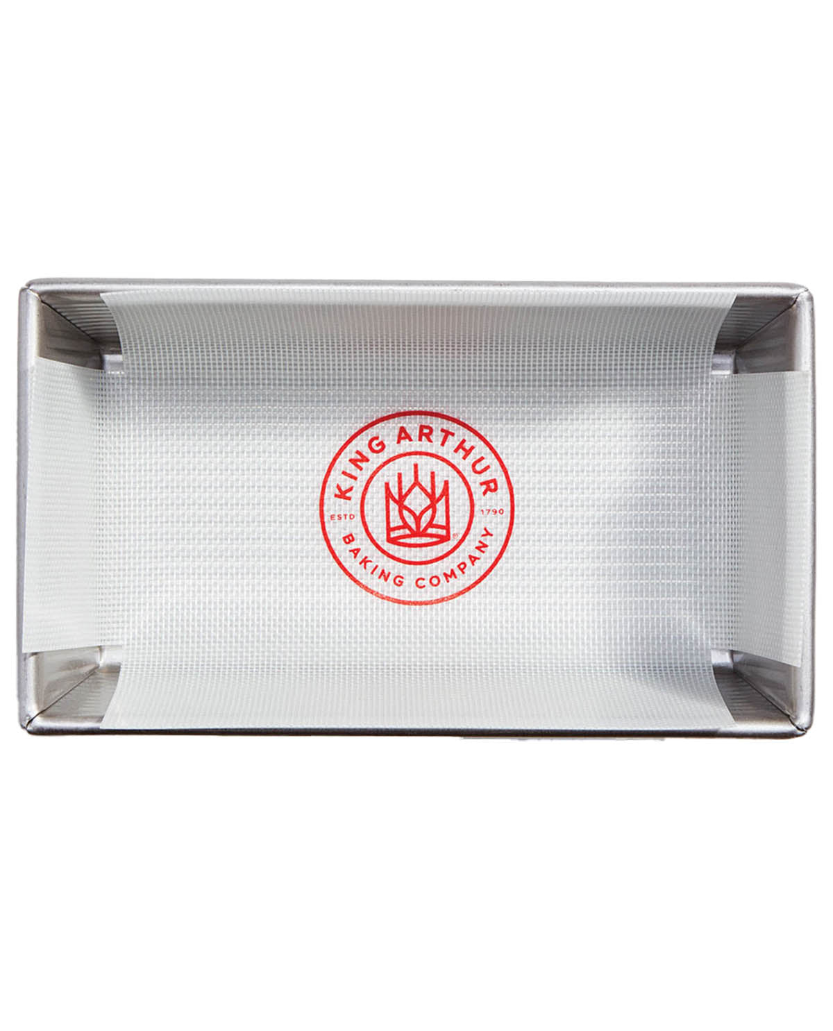 Metal baking tray with King Arthur Baking Company logo on a white background
