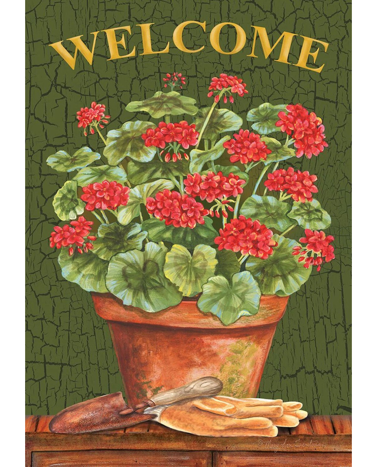 Potted Geraniums Garden Flag