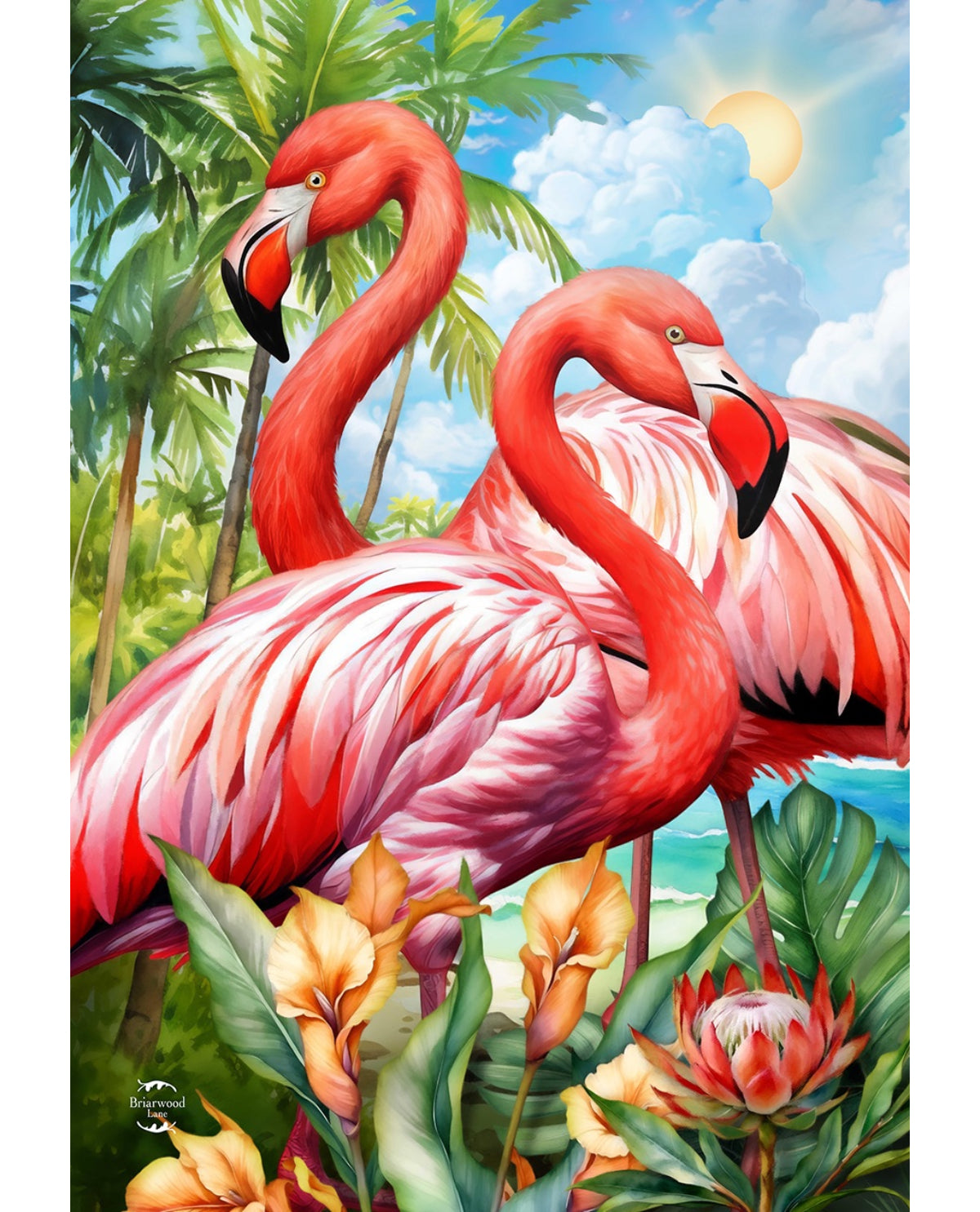 Flamingo Pair Garden Flag