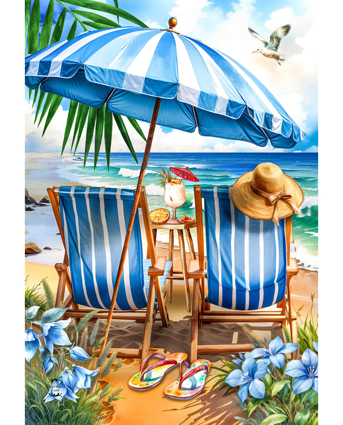 Beach Chairs Garden Flag