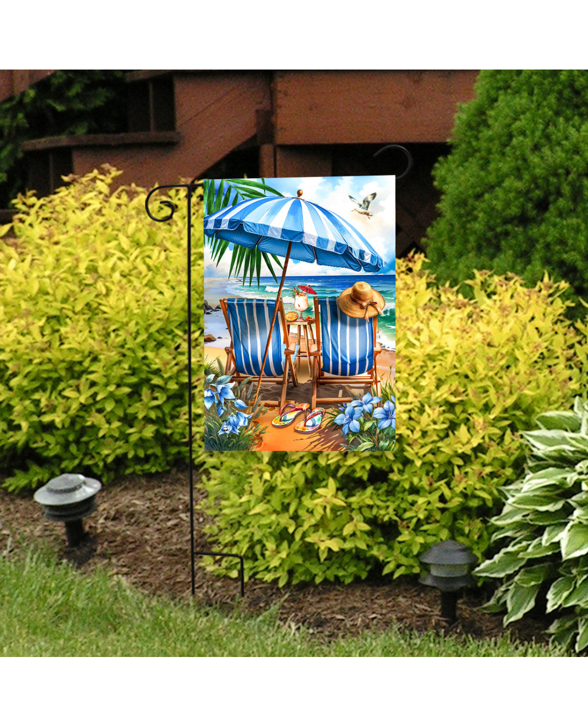 Beach Chairs Garden Flag