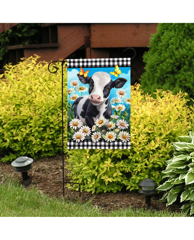 Checkered Cow Garden Flag
