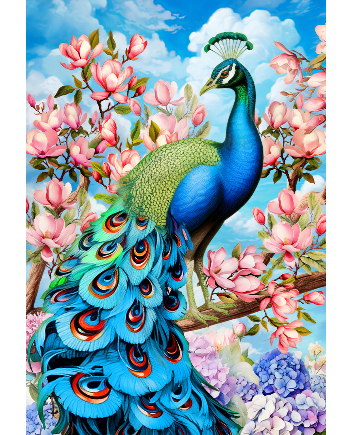 Fancy Peacock Garden Flag