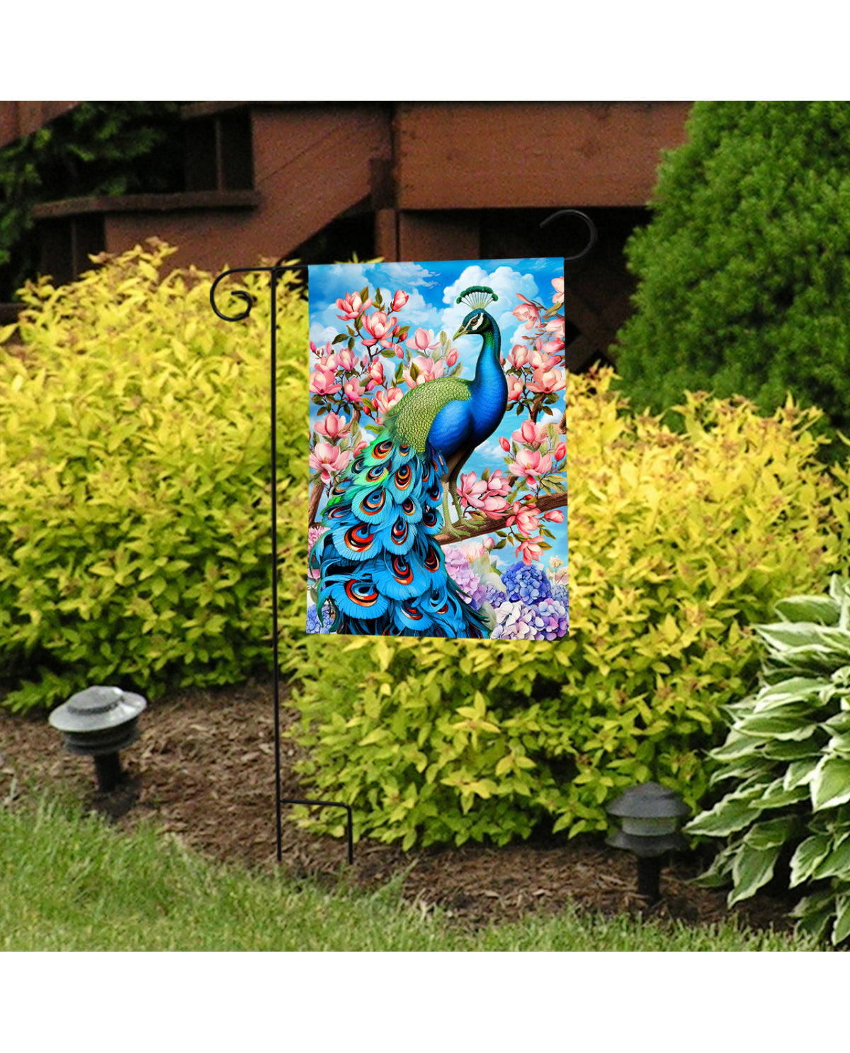 Fancy Peacock Garden Flag