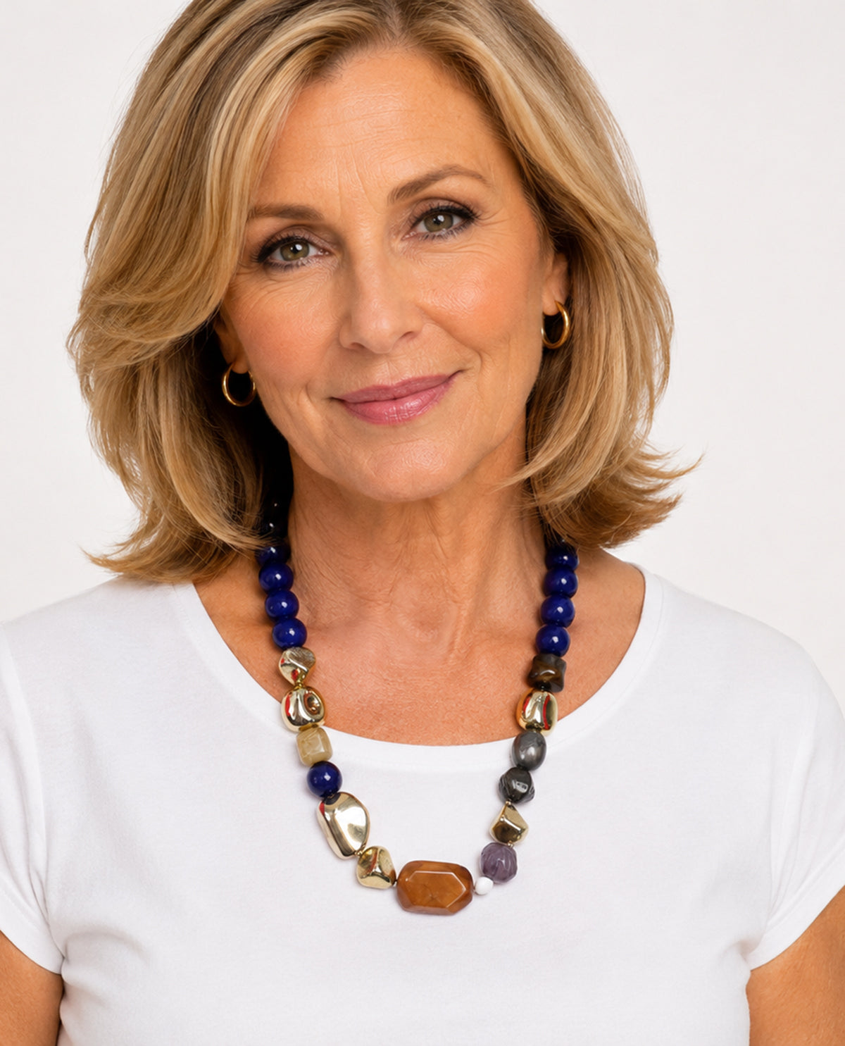 By The Bay Multi Beaded Necklace Blue