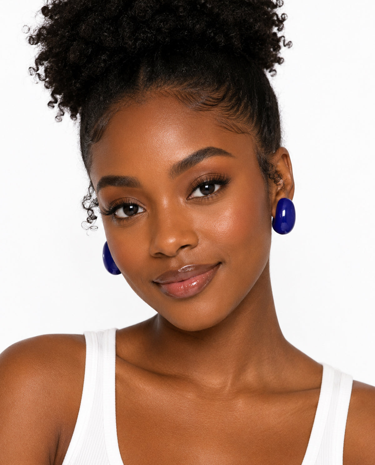 By The Bay Thick Hoop Earrings Blue