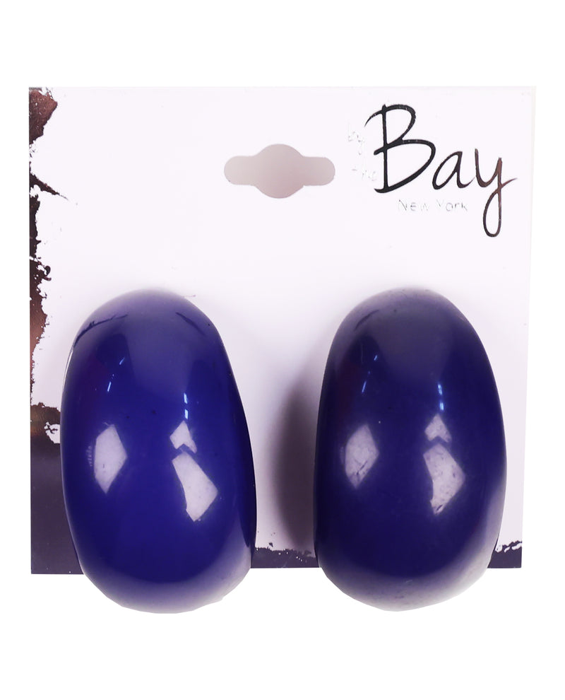 By The Bay Thick Hoop Earrings Blue