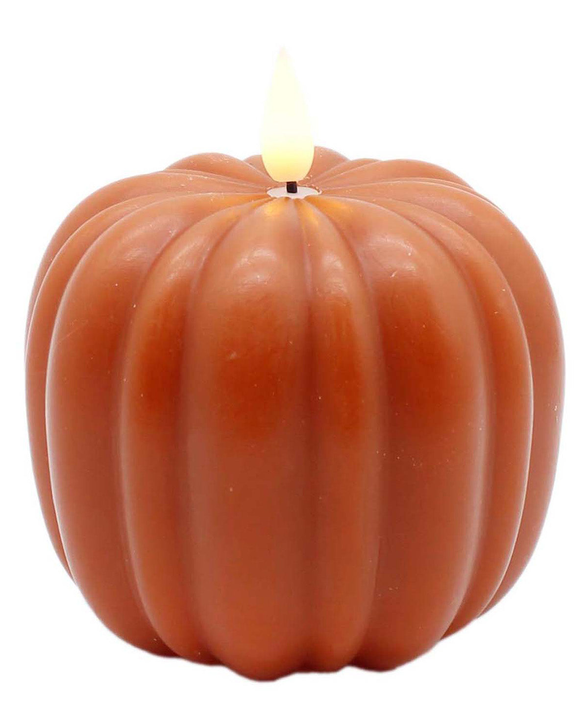 Small Orange Led Pumpkin Candle