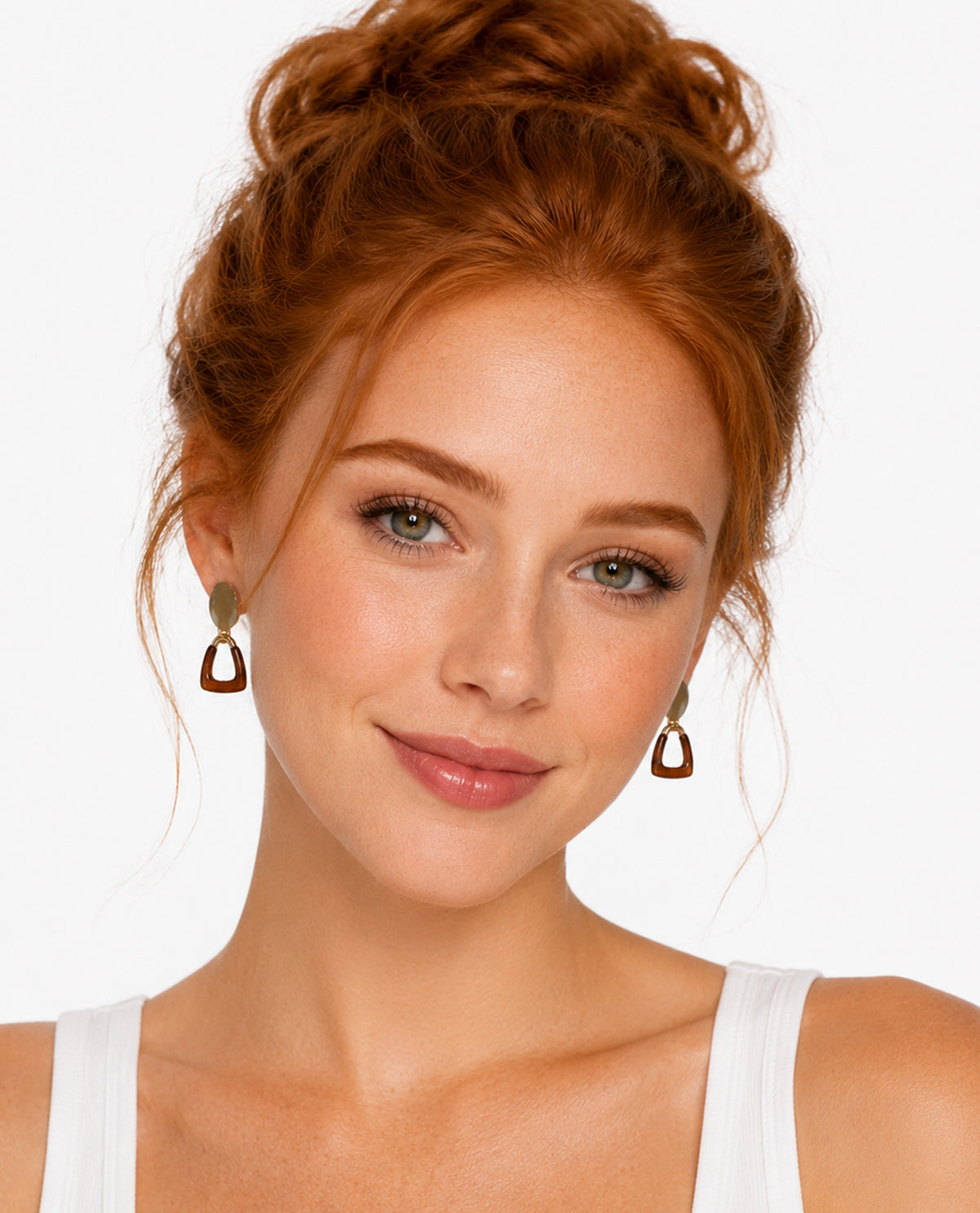 By The Bay Geometric Hoop Earrings Brown