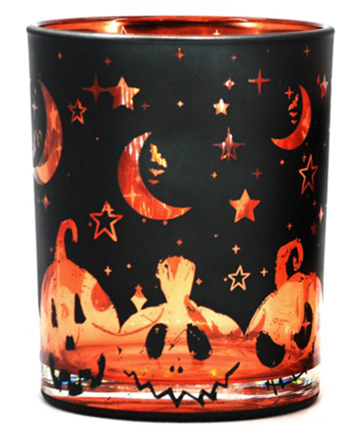Large Spooky Halloween Glass Candle Holder