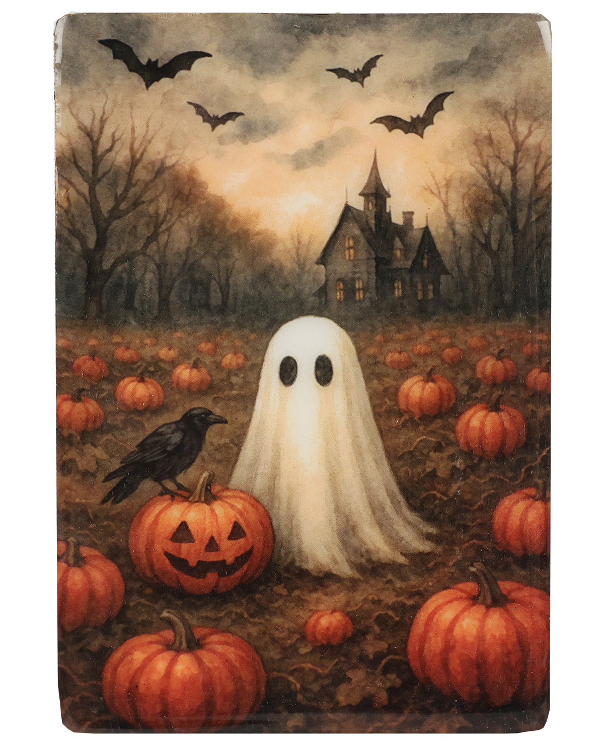 Large Ghost & Pumpkin Haunted Block