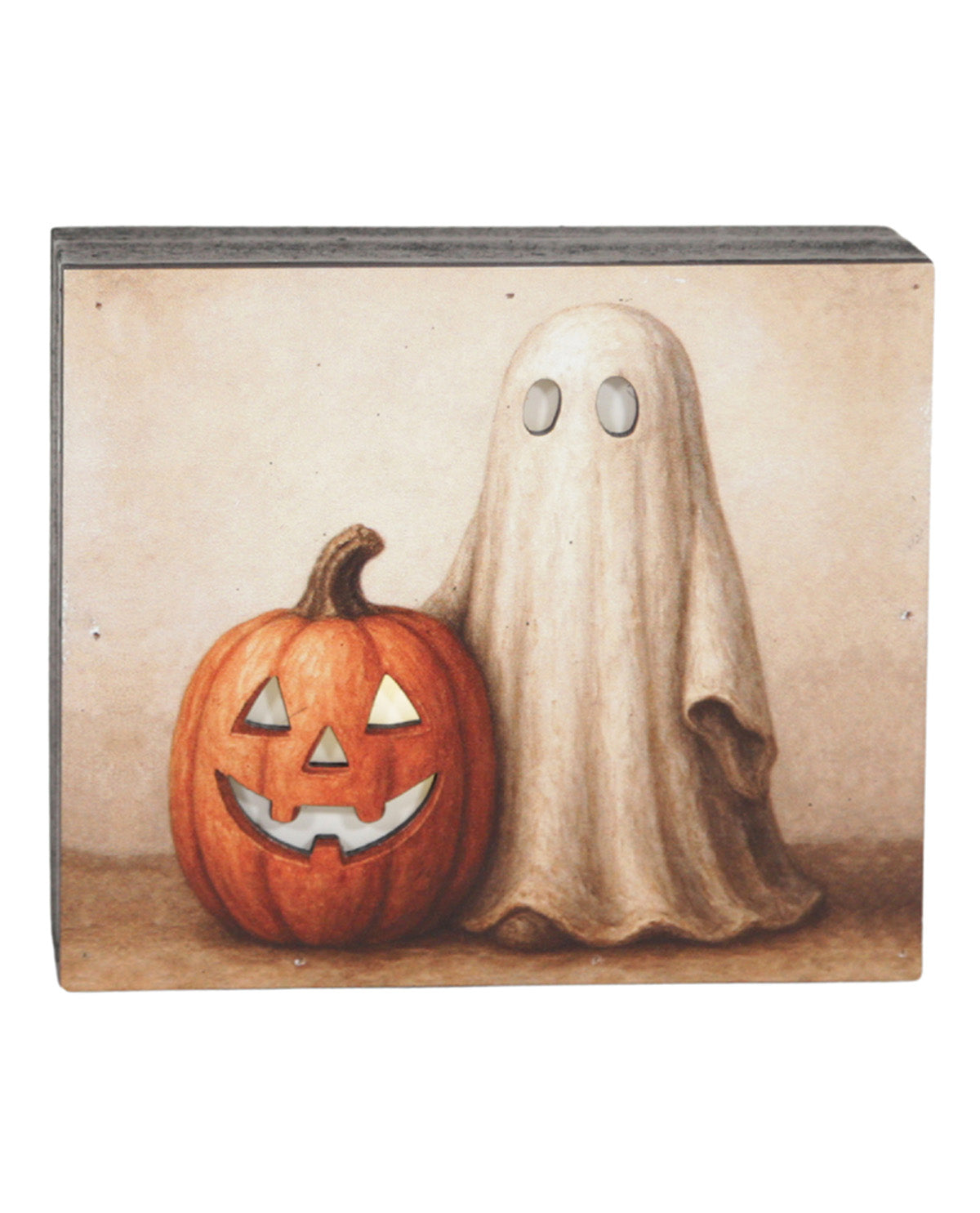 Ghost & Pumpkin Square Block