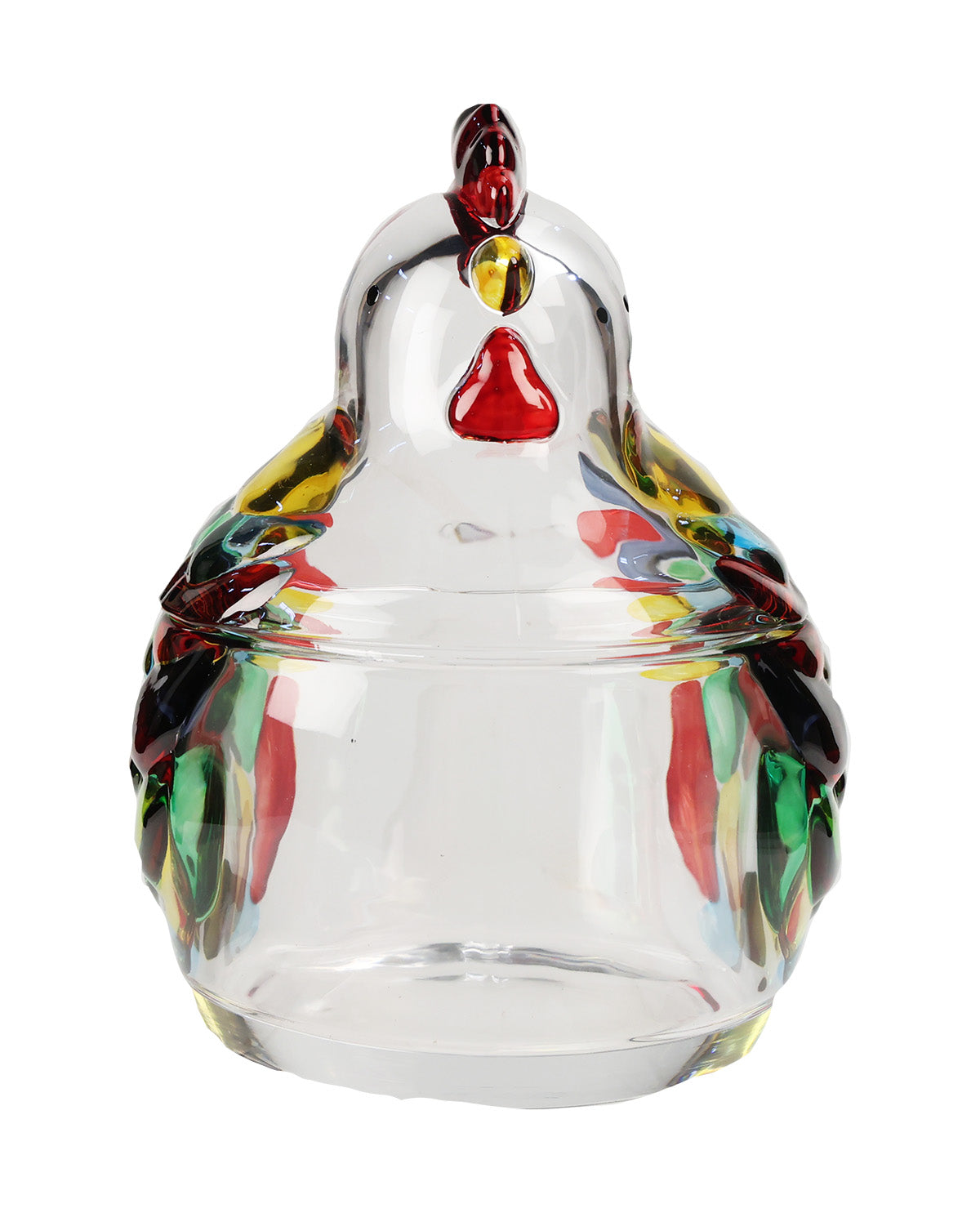 Multi 15.9oz Rooster Glass Jar W/Glass Lid