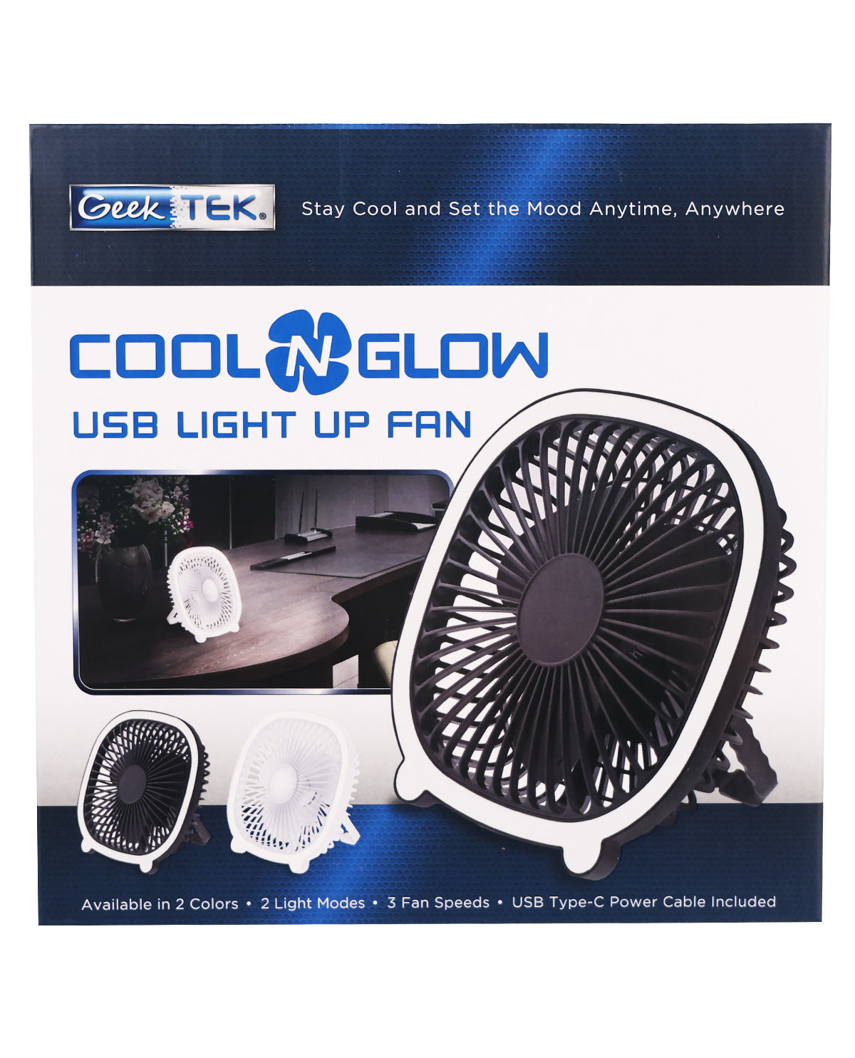 Cool N Glow Light Up USB Fan With Stand