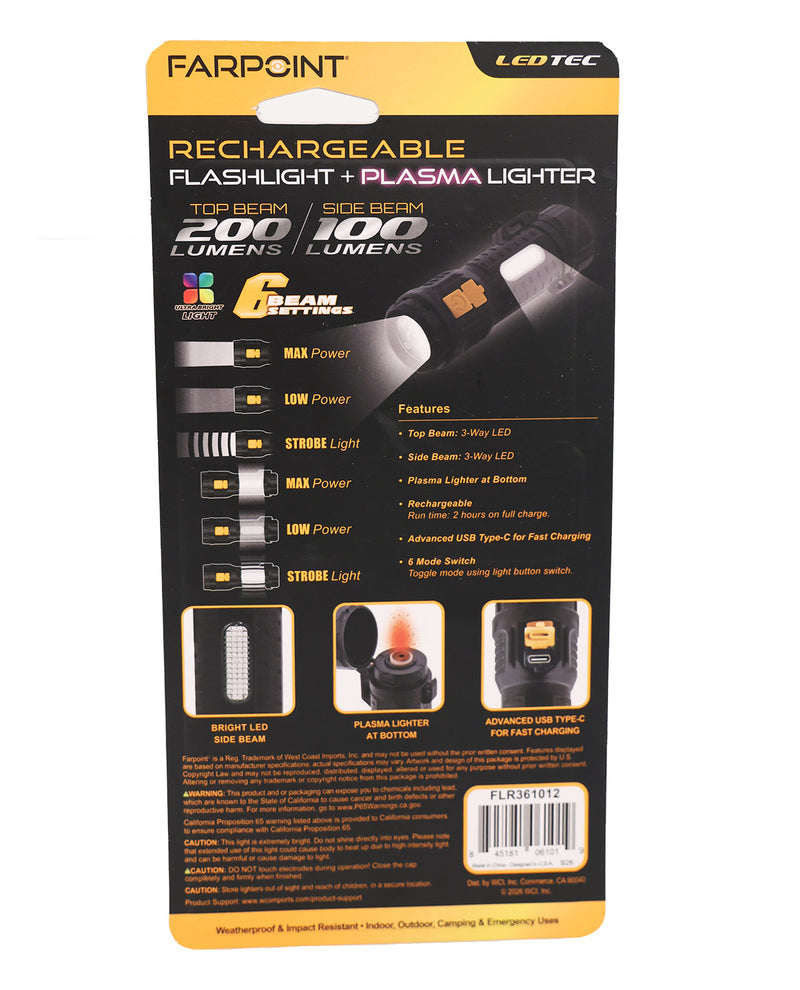 Rechargeable Flashlight + Plasma Lighter