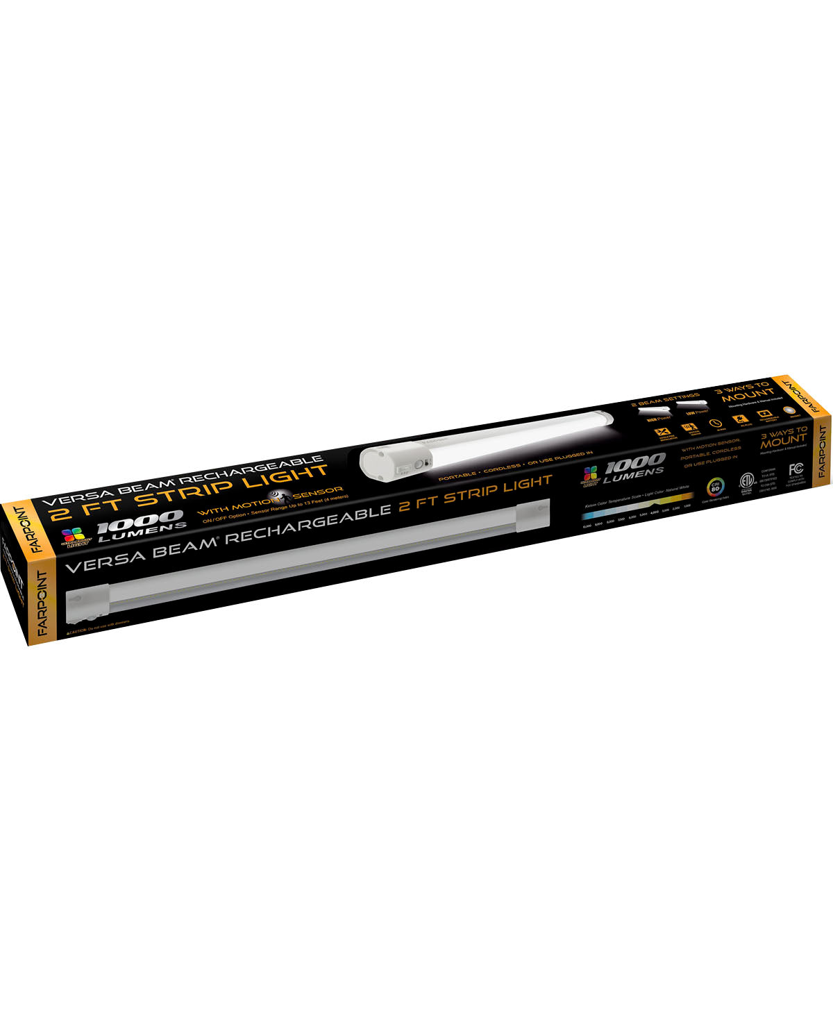 1000LM 2ft Versa Beam Strip Light With Motion Sensor