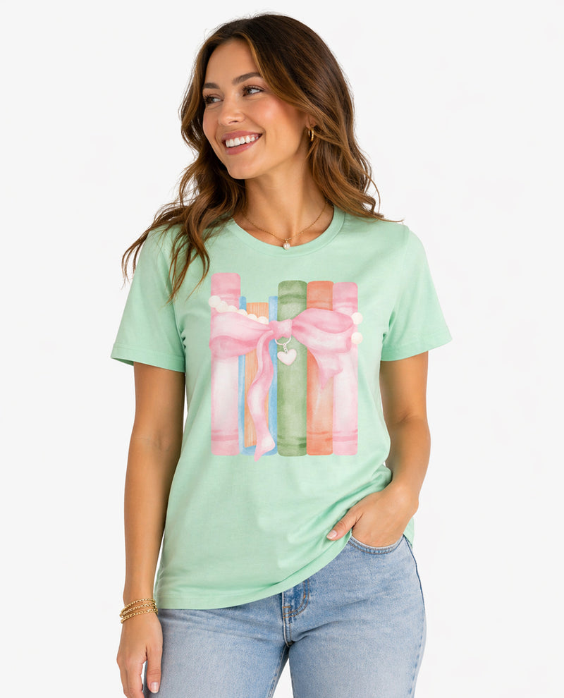 Books Short Sleeve Screen Tee Mint