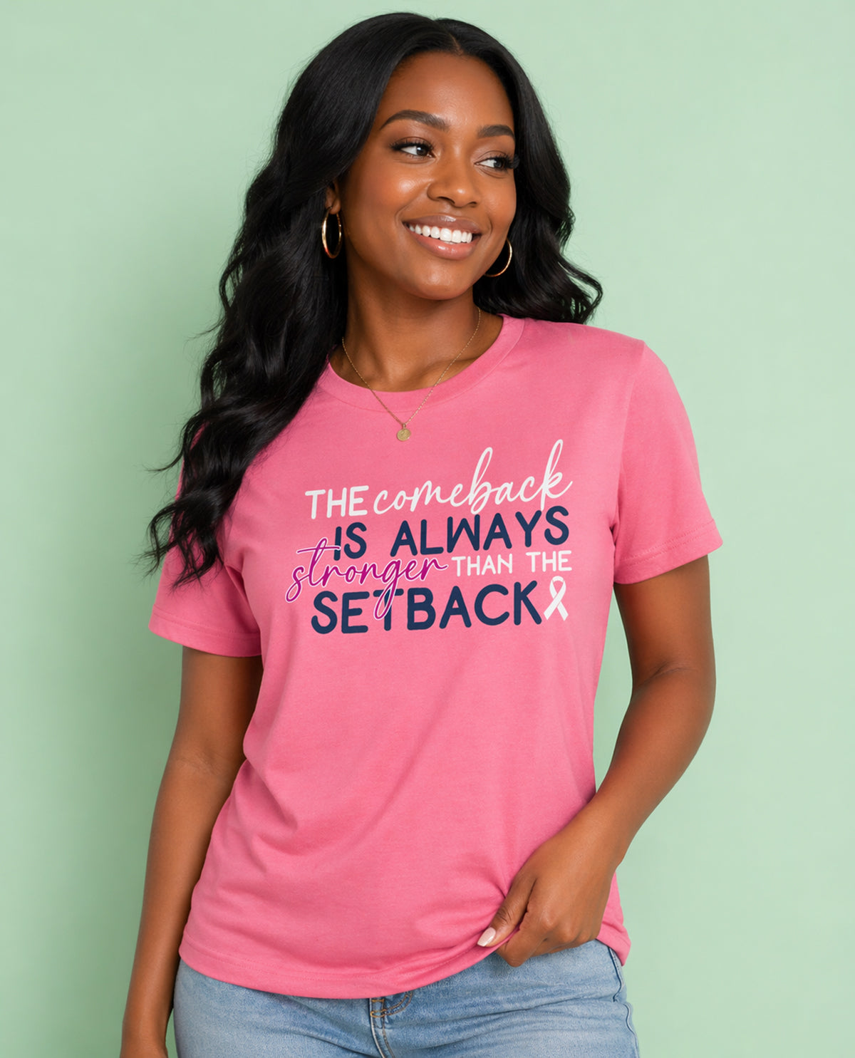 The Comeback Short Sleeve Screen Tee Azalea