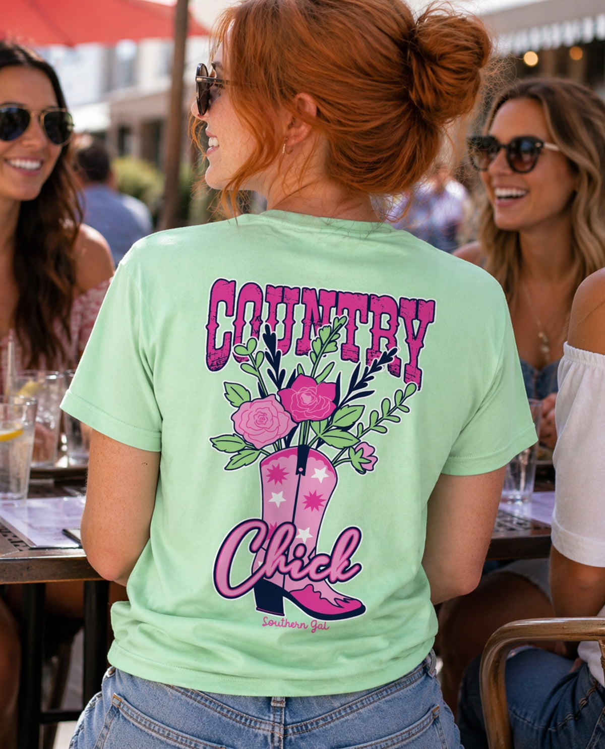Southern Gal Country Chick Short Sleeve screen Tee Mint