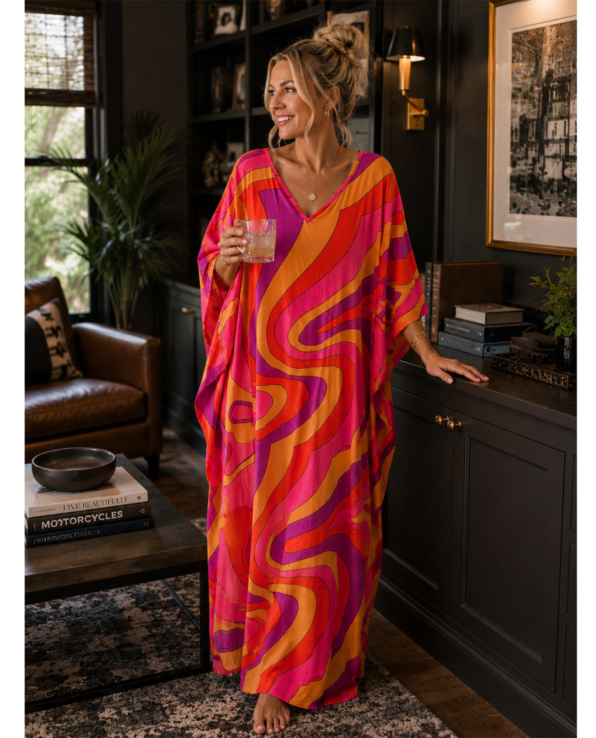 Elegant Emily 40" Short Sequin Caftan