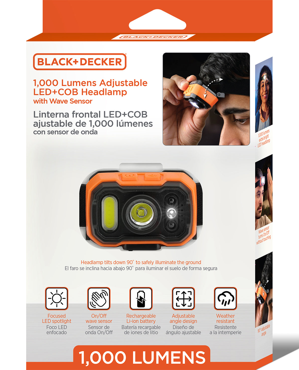 Black & Decker 1000lum Recharge LED Headlamp