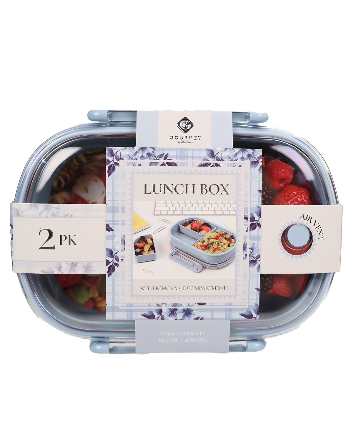 Winter Sky 2pk Lunch Kit With 3 Removable Compartments