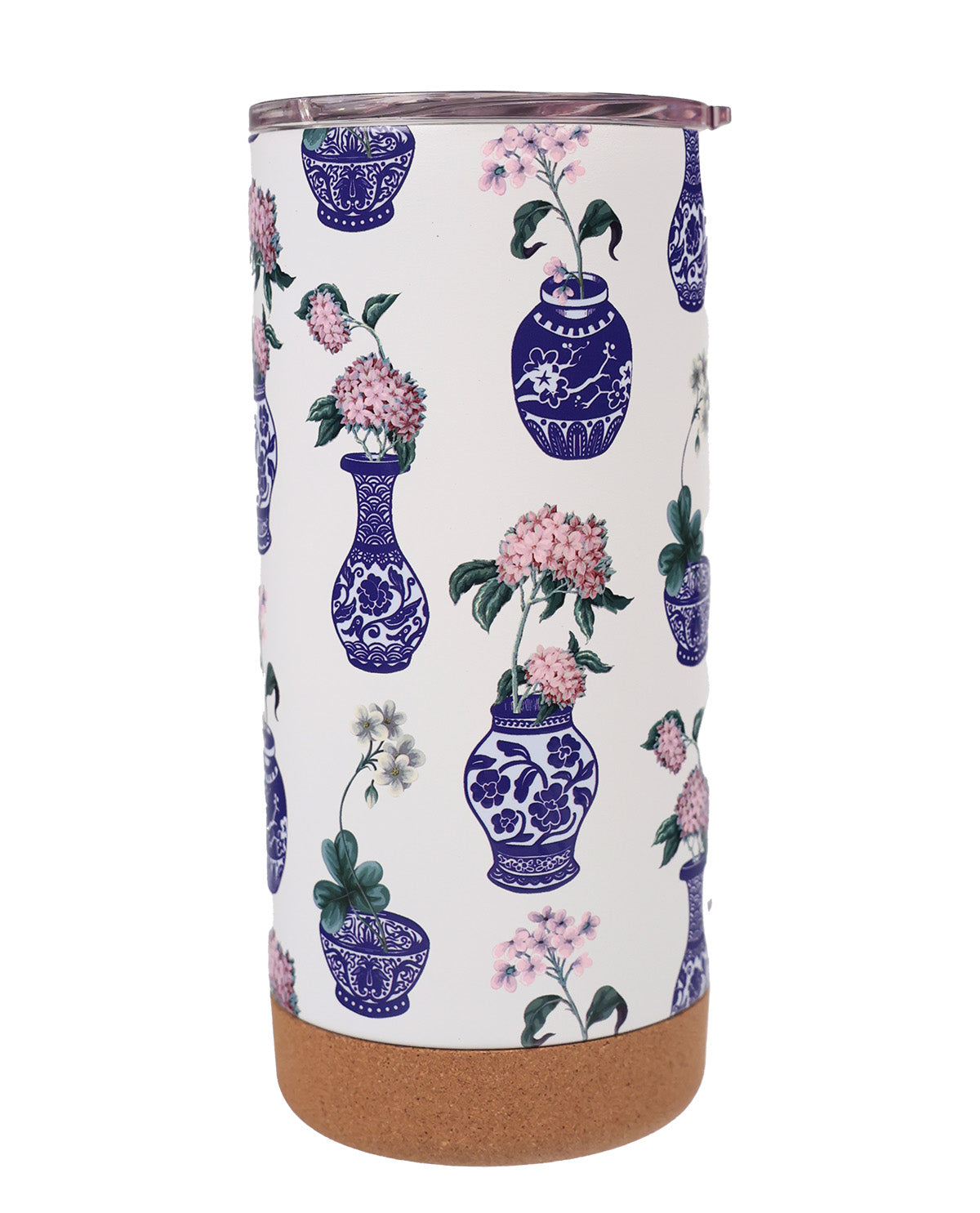 Hydrangea Chinoiserie 16oz Cork Base Tumbler