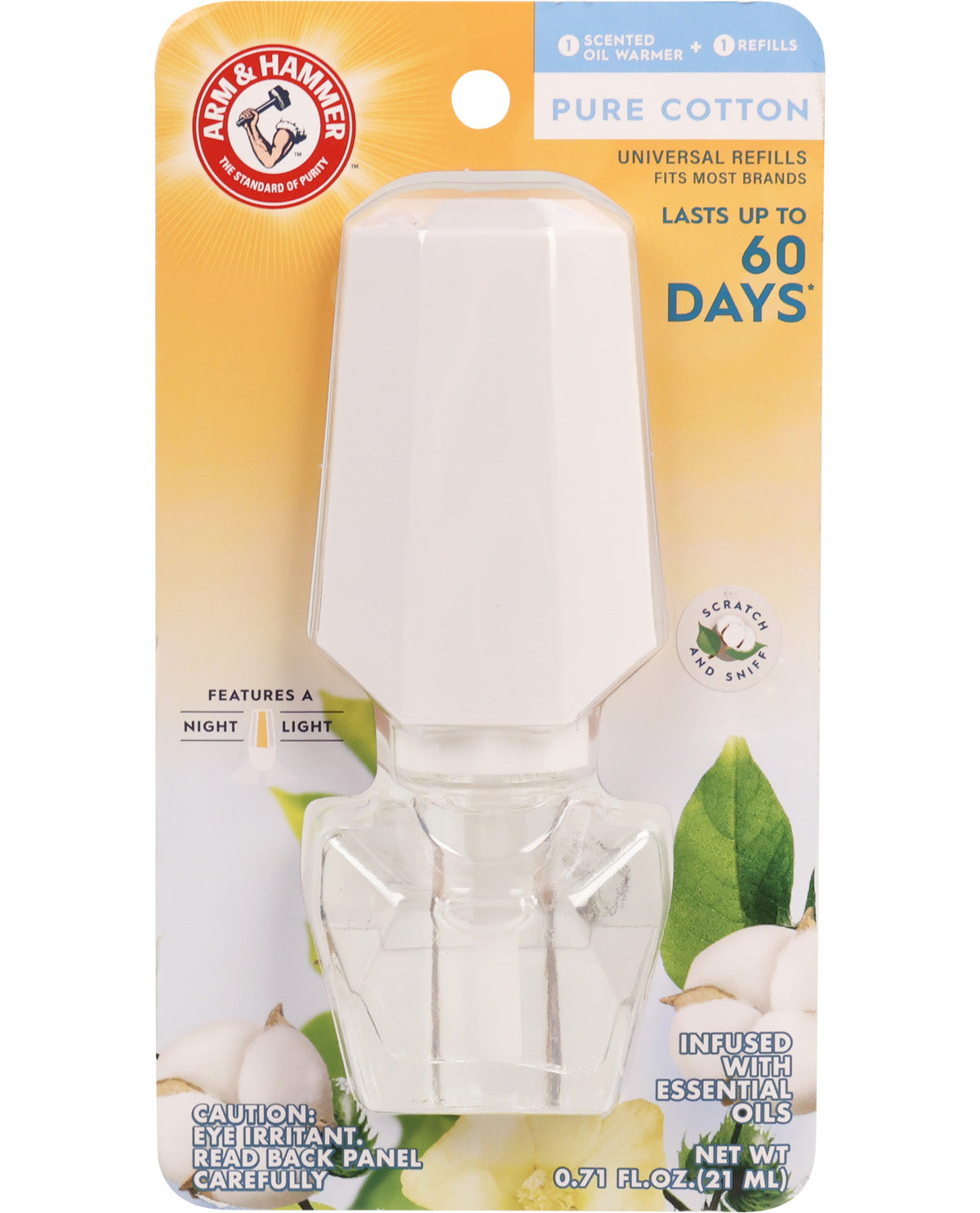 Arm & Hammer air freshener refills packaging with yellow background