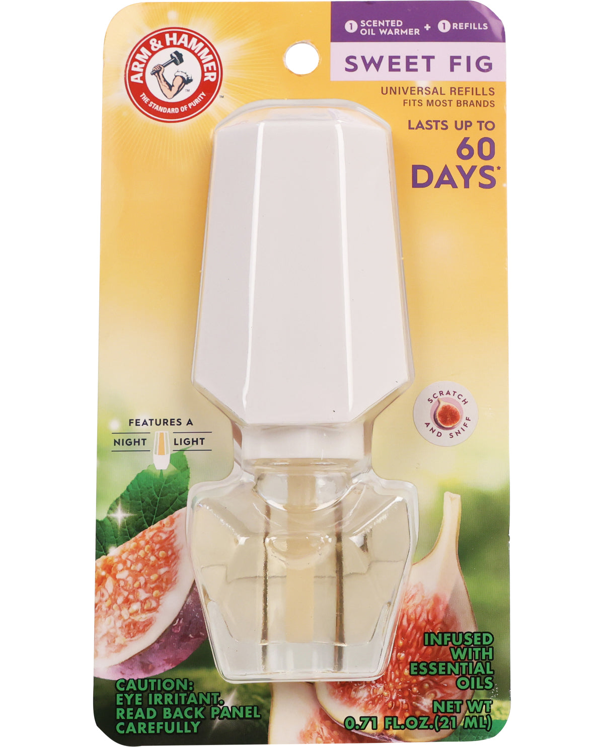 Arm & Hammer Sweet Fig air freshener refill packaging with product and brand logo.