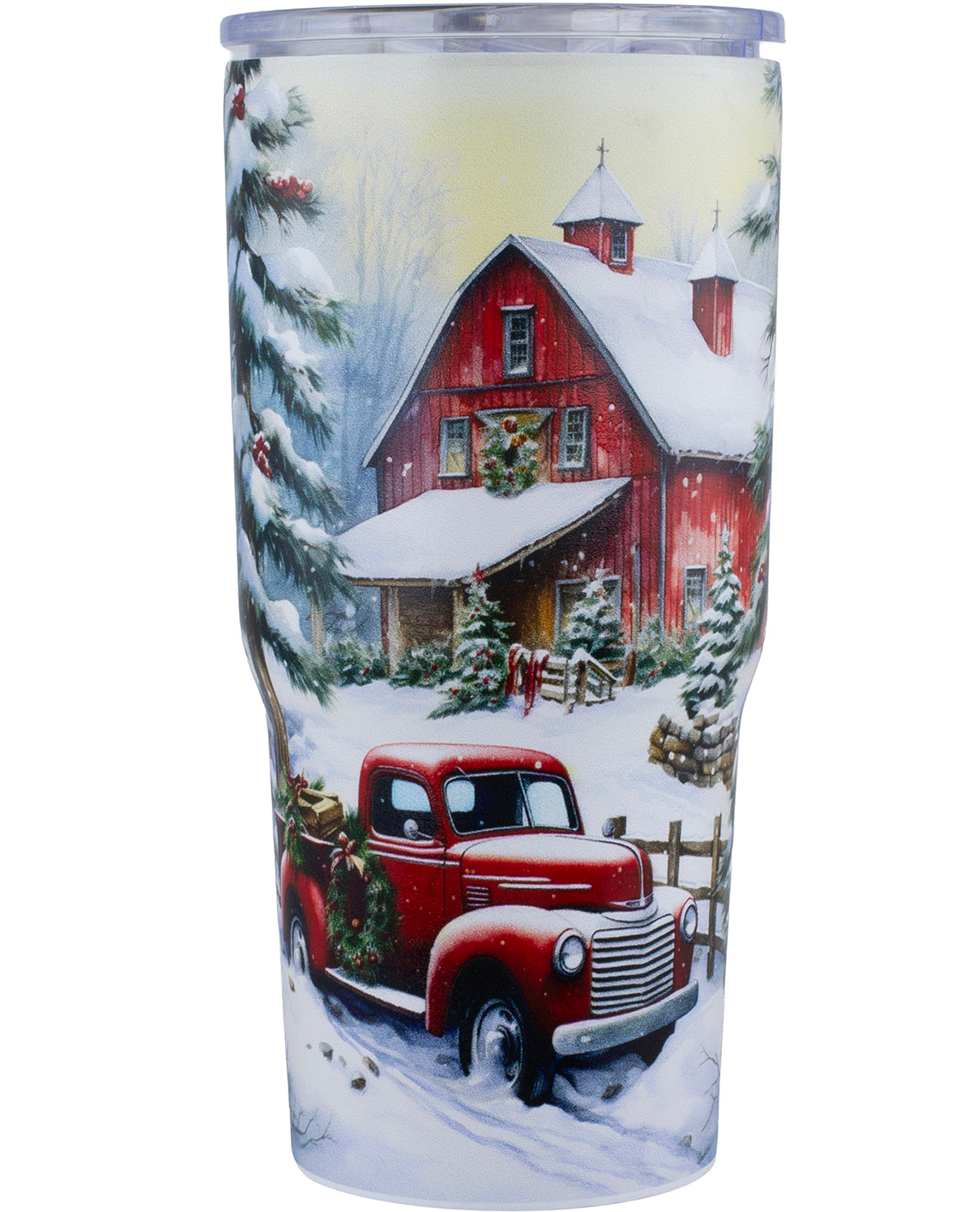 20oz Tumbler Winter Farmhouse Print