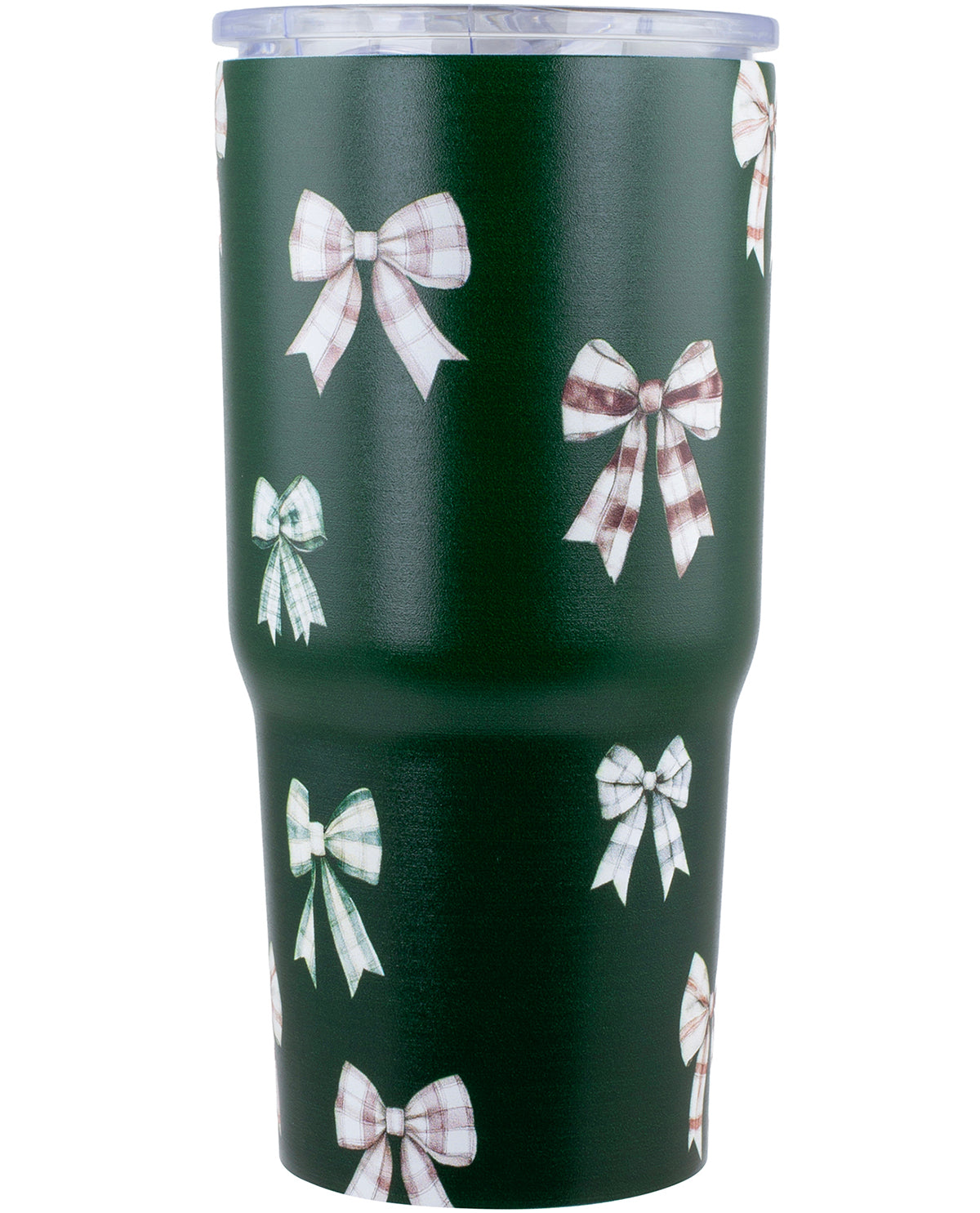 20oz Tumbler Forest Green All Over Christmas Bows